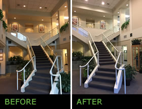 Seattle commercial entryway stair lighting before and after